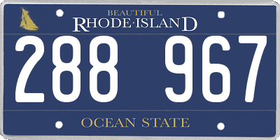 RI license plate 288967