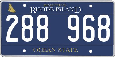 RI license plate 288968