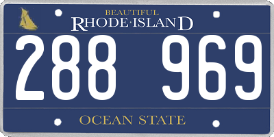RI license plate 288969