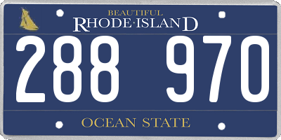 RI license plate 288970