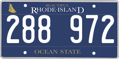 RI license plate 288972