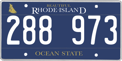 RI license plate 288973