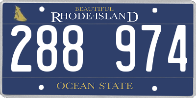 RI license plate 288974
