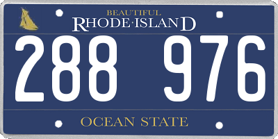 RI license plate 288976