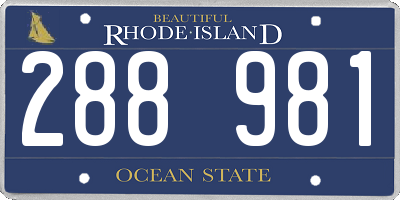 RI license plate 288981
