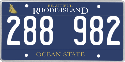 RI license plate 288982