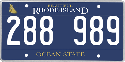 RI license plate 288989