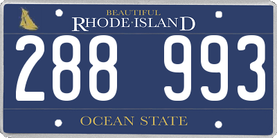 RI license plate 288993