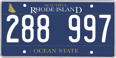 RI license plate 288997