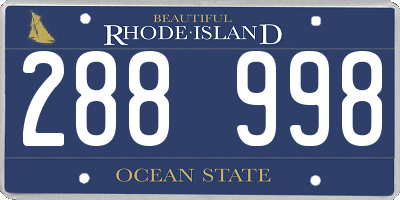 RI license plate 288998