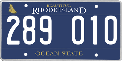 RI license plate 289010