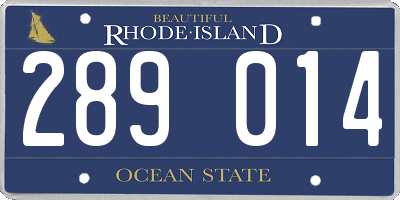RI license plate 289014