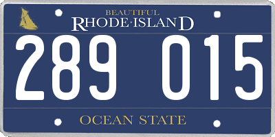 RI license plate 289015
