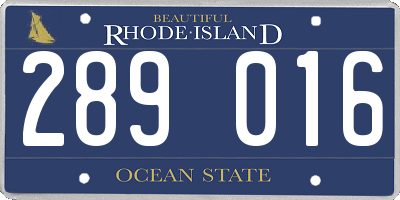 RI license plate 289016