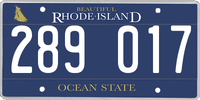 RI license plate 289017