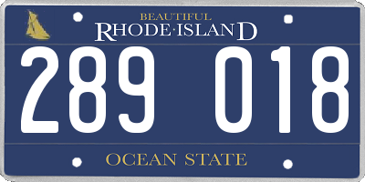 RI license plate 289018
