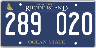 RI license plate 289020