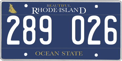RI license plate 289026