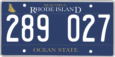 RI license plate 289027