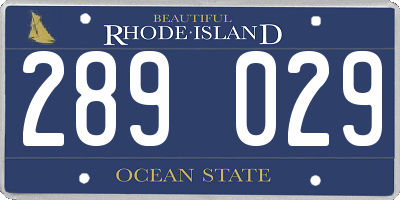 RI license plate 289029