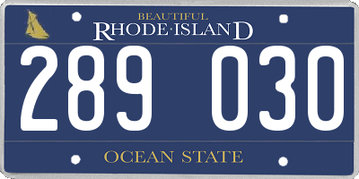 RI license plate 289030