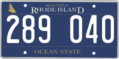 RI license plate 289040