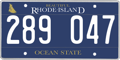 RI license plate 289047