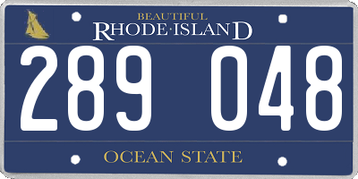 RI license plate 289048