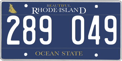 RI license plate 289049