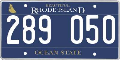 RI license plate 289050