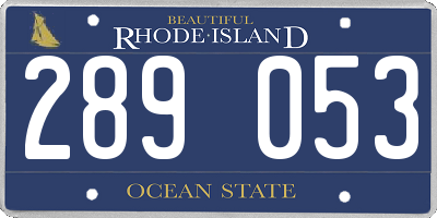 RI license plate 289053