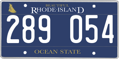 RI license plate 289054