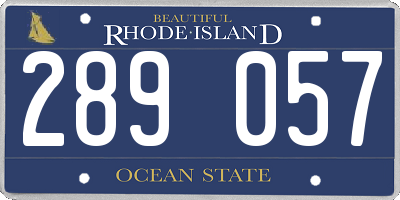 RI license plate 289057