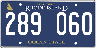 RI license plate 289060