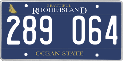 RI license plate 289064