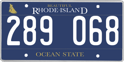 RI license plate 289068