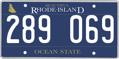 RI license plate 289069