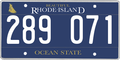 RI license plate 289071