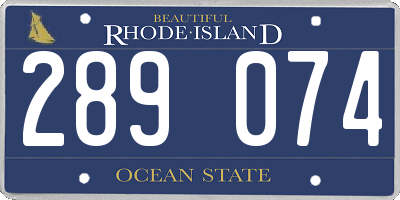 RI license plate 289074