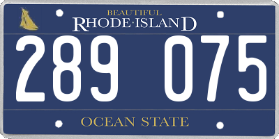 RI license plate 289075