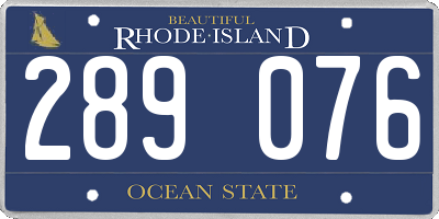 RI license plate 289076