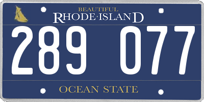 RI license plate 289077