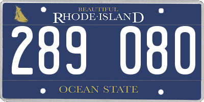 RI license plate 289080