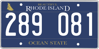 RI license plate 289081
