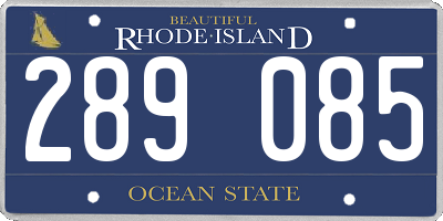 RI license plate 289085