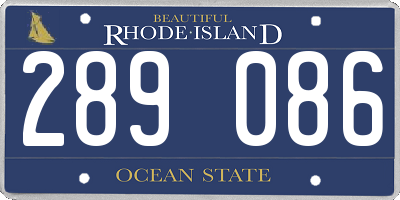 RI license plate 289086