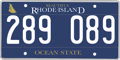 RI license plate 289089