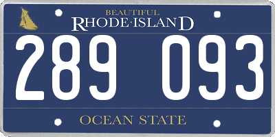 RI license plate 289093