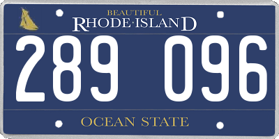 RI license plate 289096