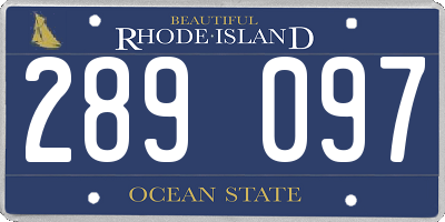 RI license plate 289097